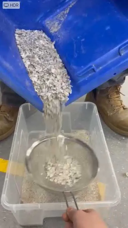 Material process photograph from the Shio fabrication sequence.